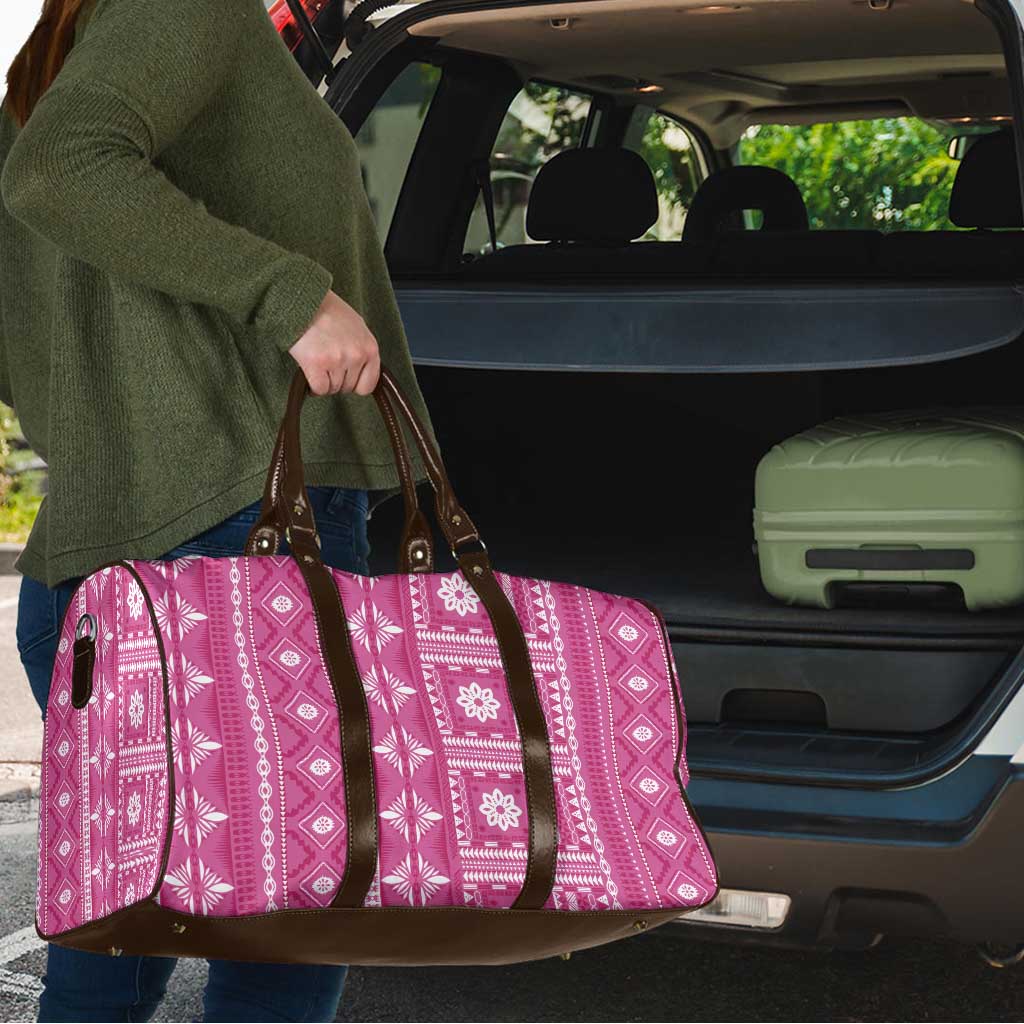 Fiji Masi All Pink Travel Bag Tapa Pattern - Polynesian Pride