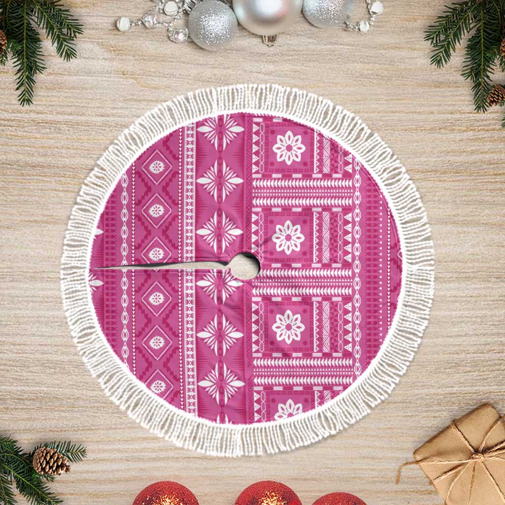 Fiji Masi All Pink Tree Skirt Tapa Pattern - Polynesian Pride
