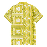 Fiji Masi All Yellow Hawaiian Shirt Tapa Pattern - Polynesian Pride