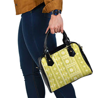Fiji Masi All Yellow Shoulder Handbag Tapa Pattern - Polynesian Pride