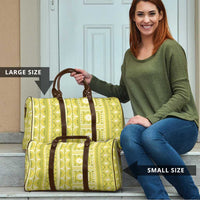Fiji Masi All Yellow Travel Bag Tapa Pattern - Polynesian Pride