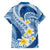 Plumeria Polynesian Blue Glitter Pattern Hawaiian Shirt