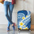 Plumeria Polynesian Blue Glitter Pattern Luggage Cover