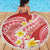 Plumeria Polynesian Coral Glitter Pattern Beach Blanket