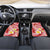 Plumeria Polynesian Coral Glitter Pattern Car Mats