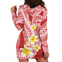 Plumeria Polynesian Coral Glitter Pattern Hoodie Dress