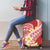 Plumeria Polynesian Coral Glitter Pattern Luggage Cover