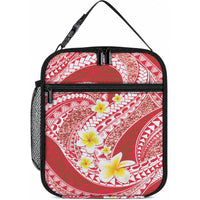 Plumeria Polynesian Coral Glitter Pattern Lunch Bag LT01 10.2 × 8.3 × 4.3 inch Coral - Polynesian Pride