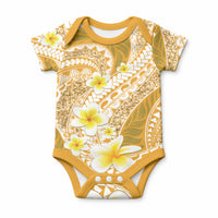 Plumeria Polynesian Gold Glitter Pattern Baby Onesie LT01 Gold - Polynesian Pride