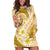 Plumeria Polynesian Gold Glitter Pattern Hoodie Dress