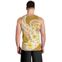 Plumeria Polynesian Gold Glitter Pattern Men Tank Top