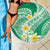 Plumeria Polynesian Green Glitter Pattern Beach Blanket