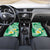 Plumeria Polynesian Green Glitter Pattern Car Mats