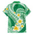 Plumeria Polynesian Green Glitter Pattern Hawaiian Shirt