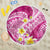 Plumeria Polynesian Pink Glitter Pattern Beach Blanket