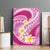 Plumeria Polynesian Pink Glitter Pattern Canvas Wall Art