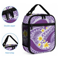 Plumeria Polynesian Purple Glitter Pattern Lunch Bag LT01 - Polynesian Pride