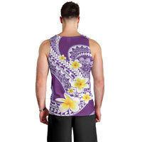 Plumeria Polynesian Purple Glitter Pattern Men Tank Top