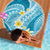 Plumeria Polynesian Sky Blue Glitter Pattern Beach Blanket
