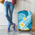 Plumeria Polynesian Sky Blue Glitter Pattern Luggage Cover