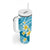 Plumeria Polynesian Sky Blue Glitter Pattern Tumbler With Handle