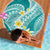 Plumeria Polynesian Teal Glitter Pattern Beach Blanket