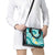 Plumeria Polynesian Teal Glitter Pattern Shoulder Handbag