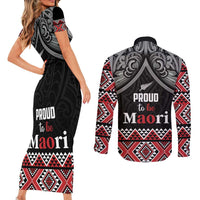 Aotearoa Toitu Te Tiriti Waitangi Couples Matching Short Sleeve Bodycon Dress and Long Sleeve Button Shirt Proud To Be Maori LT01 - Polynesian Pride