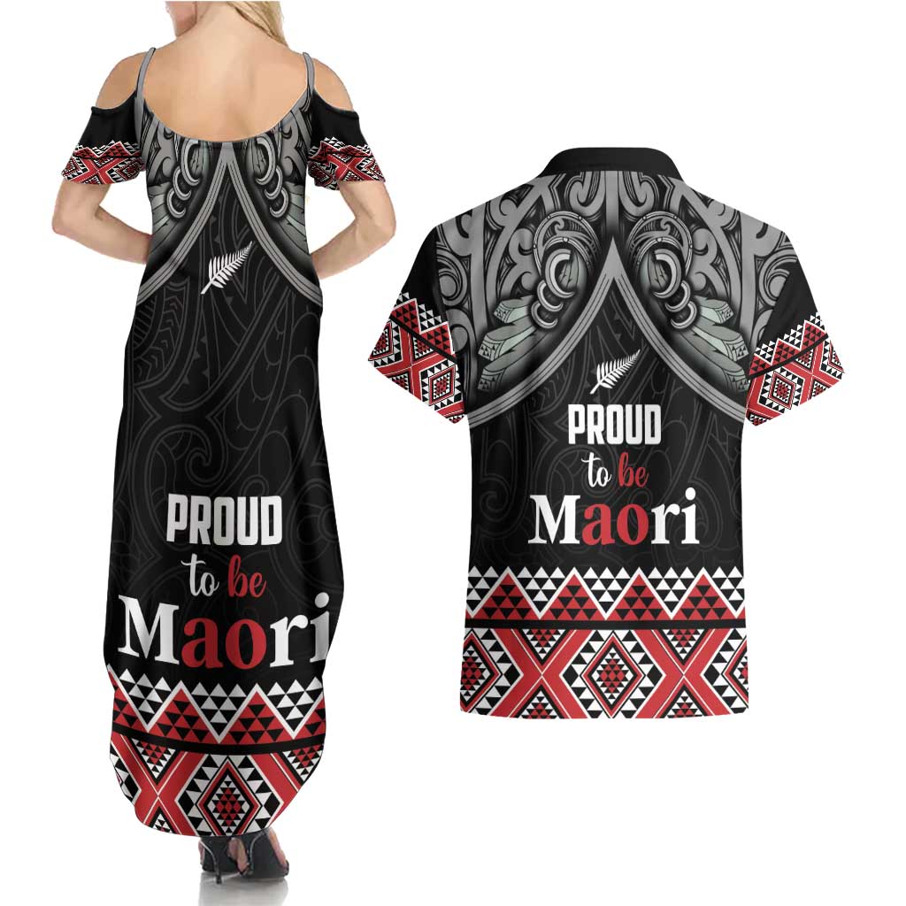 Aotearoa Toitu Te Tiriti Waitangi Couples Matching Summer Maxi Dress and Hawaiian Shirt Proud To Be Maori LT01 - Polynesian Pride