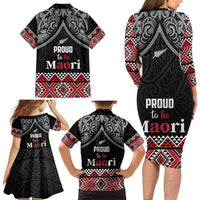Aotearoa Toitu Te Tiriti Waitangi Family Matching Long Sleeve Bodycon Dress and Hawaiian Shirt Proud To Be Maori LT01 - Polynesian Pride