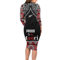 Aotearoa Toitu Te Tiriti Waitangi Family Matching Long Sleeve Bodycon Dress and Hawaiian Shirt Proud To Be Maori LT01 - Polynesian Pride