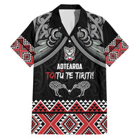 Aotearoa Toitu Te Tiriti Waitangi Family Matching Mermaid Dress and Hawaiian Shirt Proud To Be Maori LT01 Dad's Shirt - Short Sleeve Black - Polynesian Pride