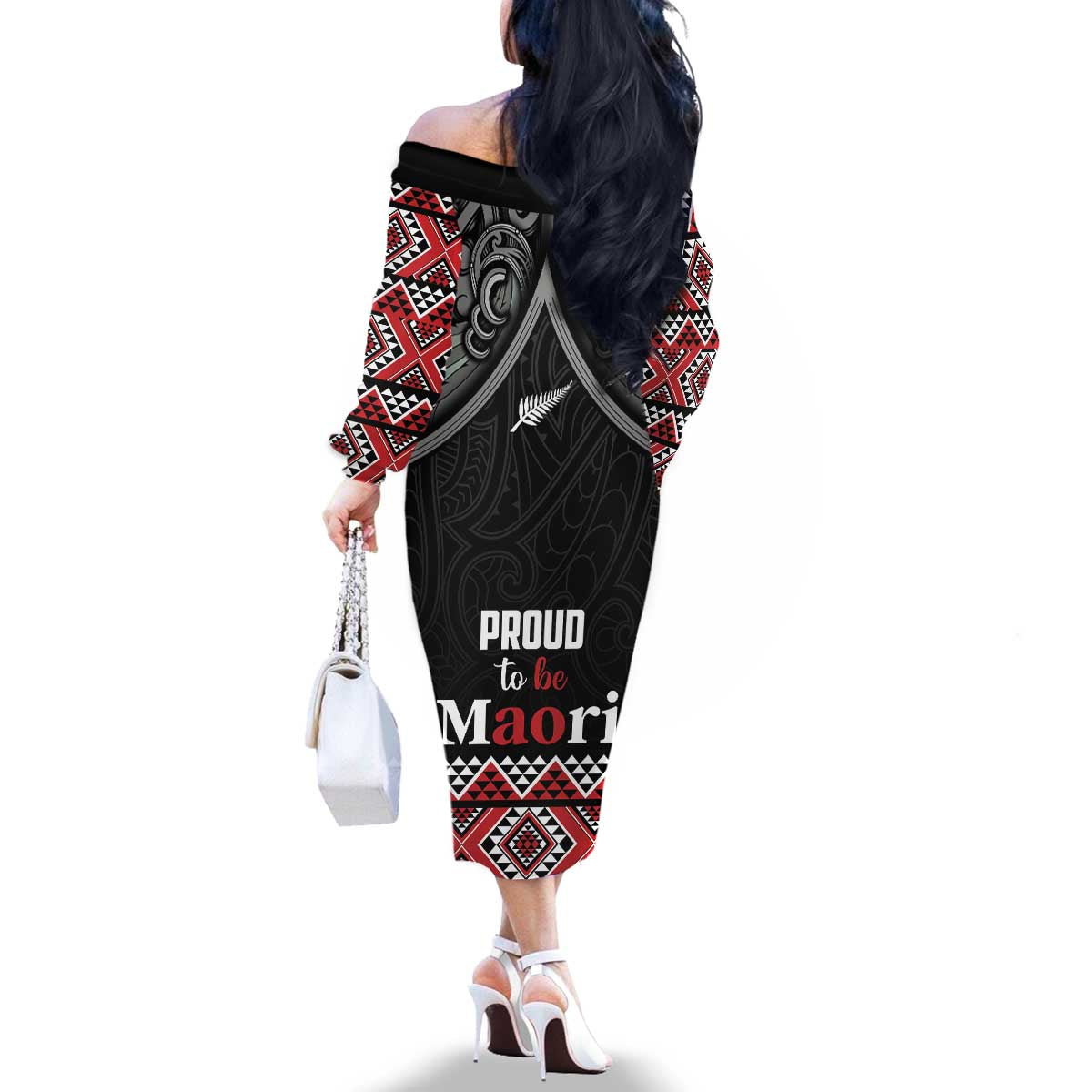 Aotearoa Toitu Te Tiriti Waitangi Family Matching Off The Shoulder Long Sleeve Dress and Hawaiian Shirt Proud To Be Maori LT01 - Polynesian Pride