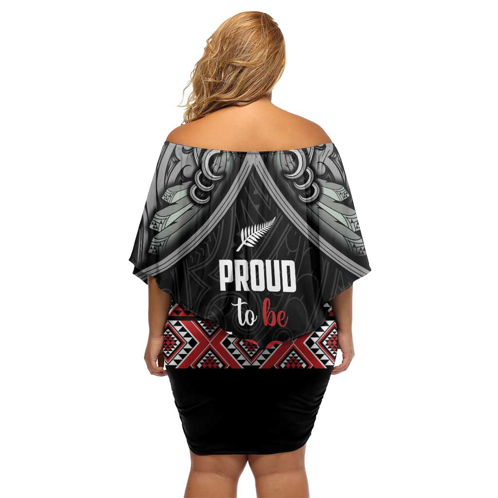 Aotearoa Toitu Te Tiriti Waitangi Family Matching Off Shoulder Short Dress and Hawaiian Shirt Proud To Be Maori LT01 - Polynesian Pride