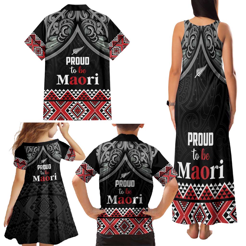 Aotearoa Toitu Te Tiriti Waitangi Family Matching Tank Maxi Dress and Hawaiian Shirt Proud To Be Maori LT01 - Polynesian Pride