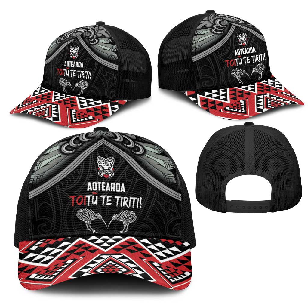 Aotearoa Toitu Te Tiriti Waitangi Mesh Trucker Cap Proud To Be Maori - Polynesian Pride