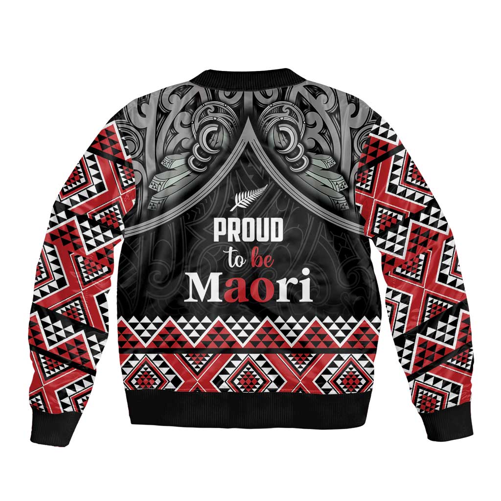 Aotearoa Toitu Te Tiriti Waitangi Sleeve Zip Bomber Jacket Proud To Be Maori