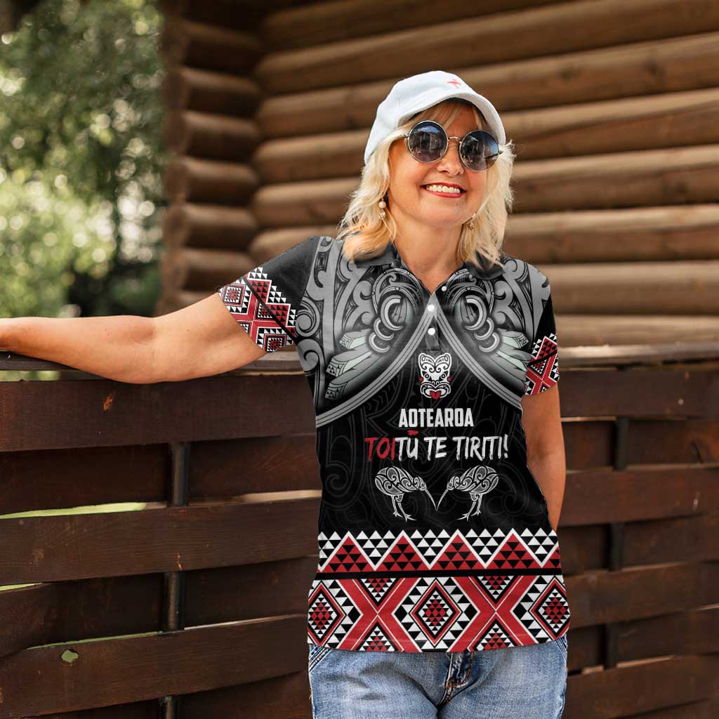 Aotearoa Toitu Te Tiriti Waitangi Women Polo Shirt Proud To Be Maori