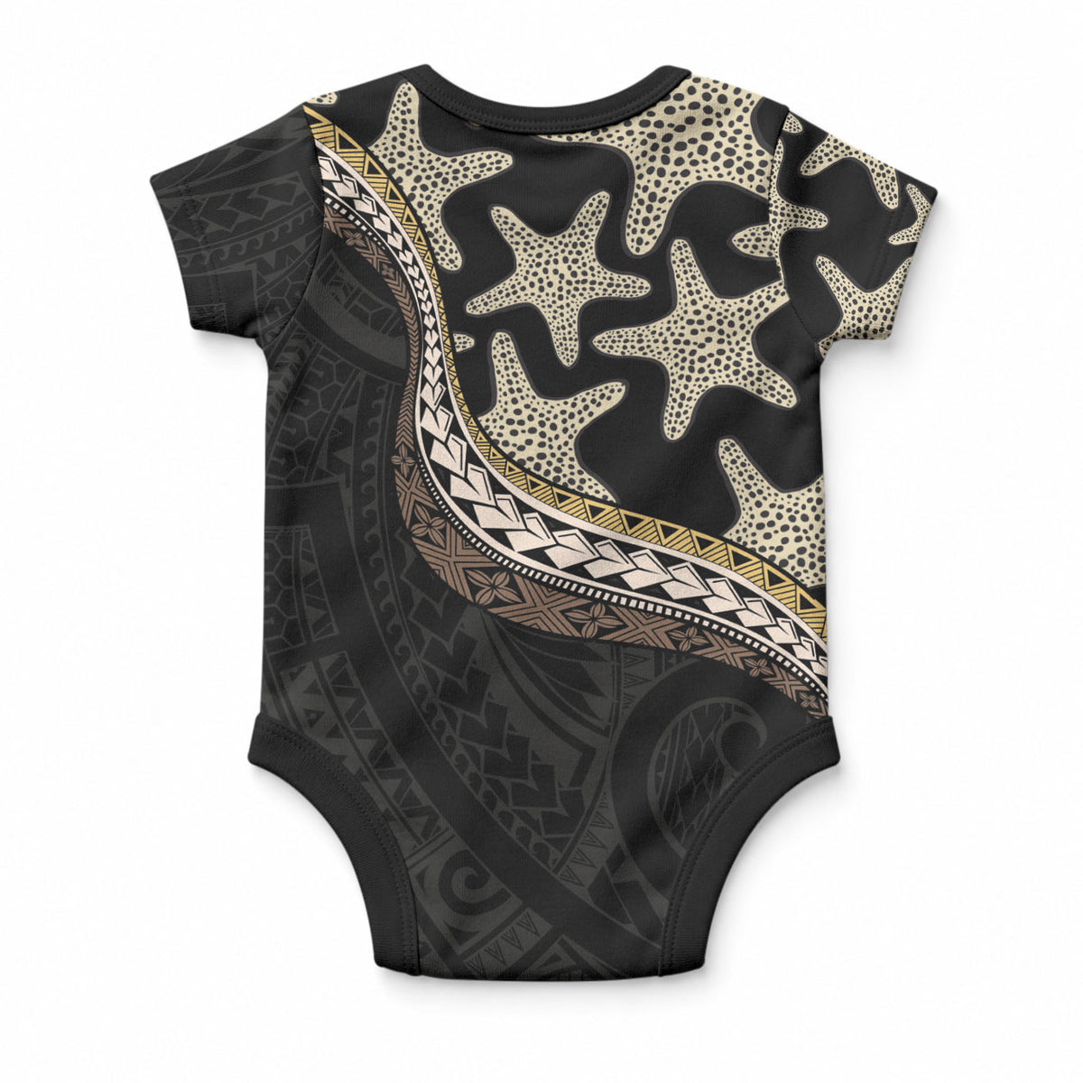 Beige Polynesian Starfish Unique Pattern Baby Onesie LT01 - Polynesian Pride