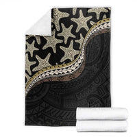 Beige Polynesian Starfish Unique Pattern Blanket