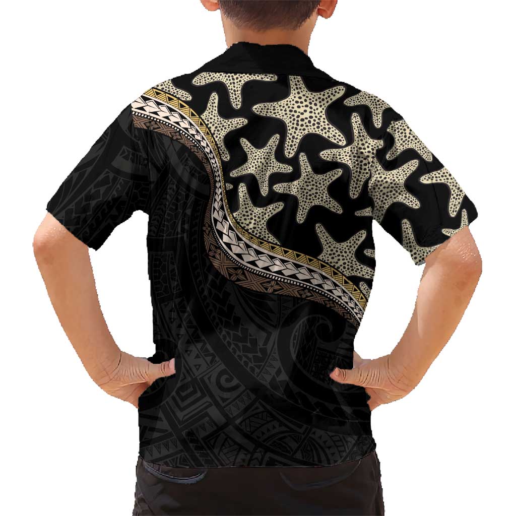 Beige Polynesian Starfish Unique Pattern Family Matching Mermaid Dress and Hawaiian Shirt LT01 - Polynesian Pride