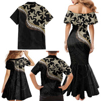 Beige Polynesian Starfish Unique Pattern Family Matching Mermaid Dress and Hawaiian Shirt LT01 - Polynesian Pride