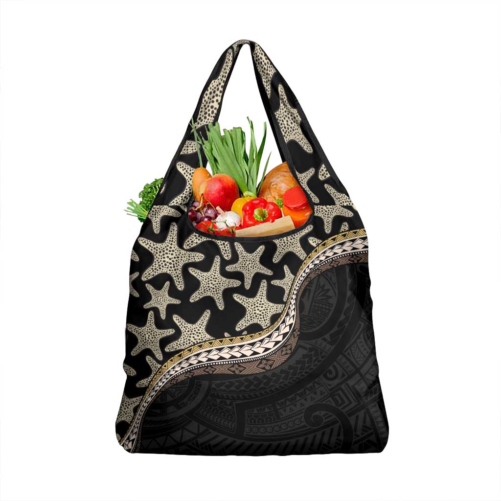 Beige Polynesian Starfish Unique Pattern Grocery Bag