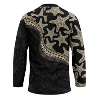 Beige Polynesian Starfish Unique Pattern Hockey Jersey