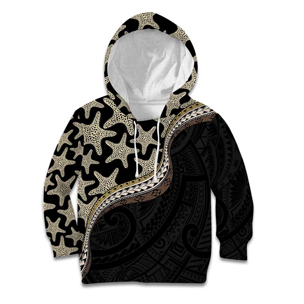 Beige Polynesian Starfish Unique Pattern Kid Hoodie