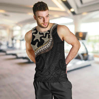 Beige Polynesian Starfish Unique Pattern Men Tank Top