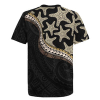Beige Polynesian Starfish Unique Pattern Rugby Jersey