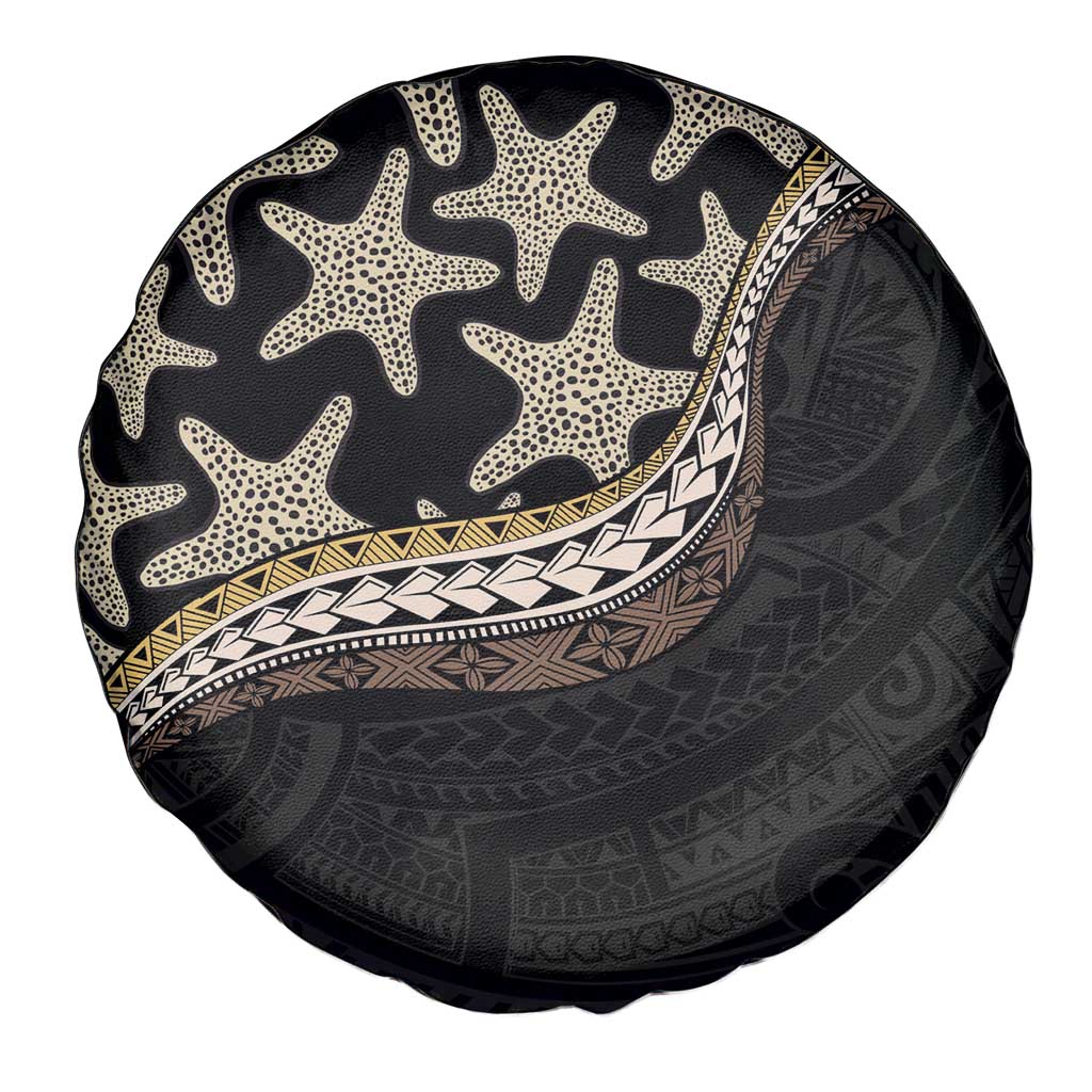 Beige Polynesian Starfish Unique Pattern Spare Tire Cover