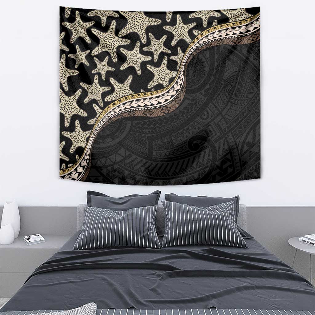 Beige Polynesian Starfish Unique Pattern Tapestry