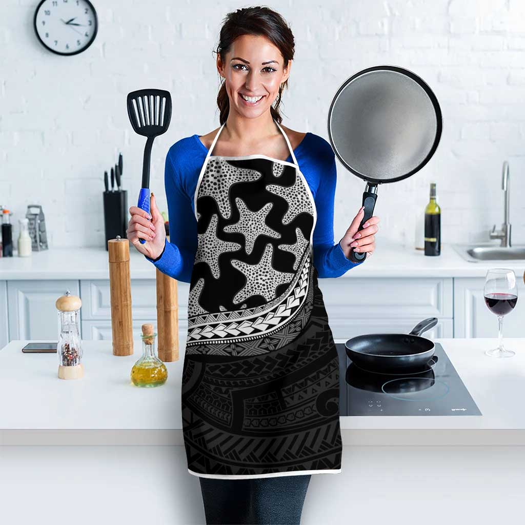 Monotone Polynesian Starfish Unique Pattern Apron
